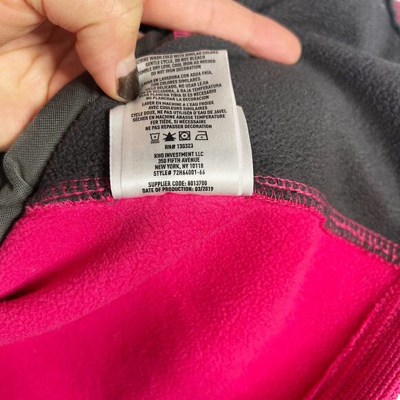 Spyder Girls L Pink Gray Bandita Full Zip Fleece Jacket Sweater Knit Colorblock - Picture 11 of 12